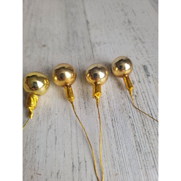 Vintage Mercury Golden Ball glass tree branch ornament xmas set - Picture 4 of 8